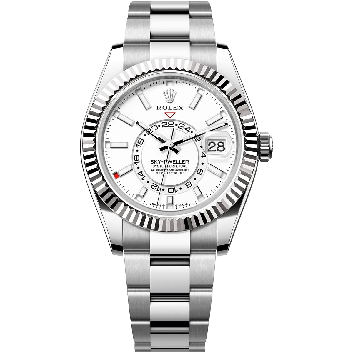 336934-0003-rolex-watch-sky-dweller-oyster-perpetual-superlative-chronometer-officially-certified-men-white-dial-metal-silver-strap-automatic-analog-sweeping-hands Rolex Sky-Dweller for Men - 336934, White Dial, Silver Metal Strap