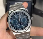 Audemars Piguet Royal Oak Watch for Men -Blue & Silver - Image 6