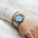 ⁦ساعة رولكس اويستر بربتشوال للرجال 126000، مينا زرقاء⁩ - الصورة ⁦9⁩
