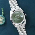 Rolex Day-Date Watch,Green Dial with Arabic Numerals. - Image 4