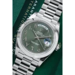 Rolex Day-Date Watch,Green Dial with Arabic Numerals. - Image 6