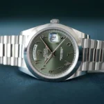 Rolex Day-Date Watch,Green Dial with Arabic Numerals. - Image 7
