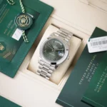 Rolex Day-Date Watch,Green Dial with Arabic Numerals. - Image 9
