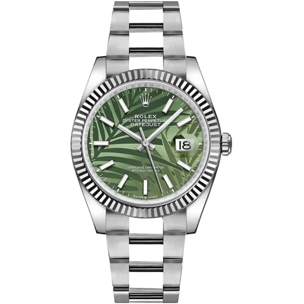 Rolex Datejust for Men - 126234 with Green Dial & Silver Metal Strap
