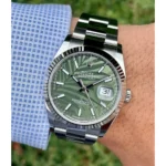 Rolex Datejust for Men - 126234 with Palm Motif Dial in Olive Green. - Image 5