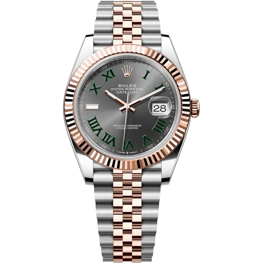 Rolex Datejust for Men - Gray, Silver & Copper Metal Strap
