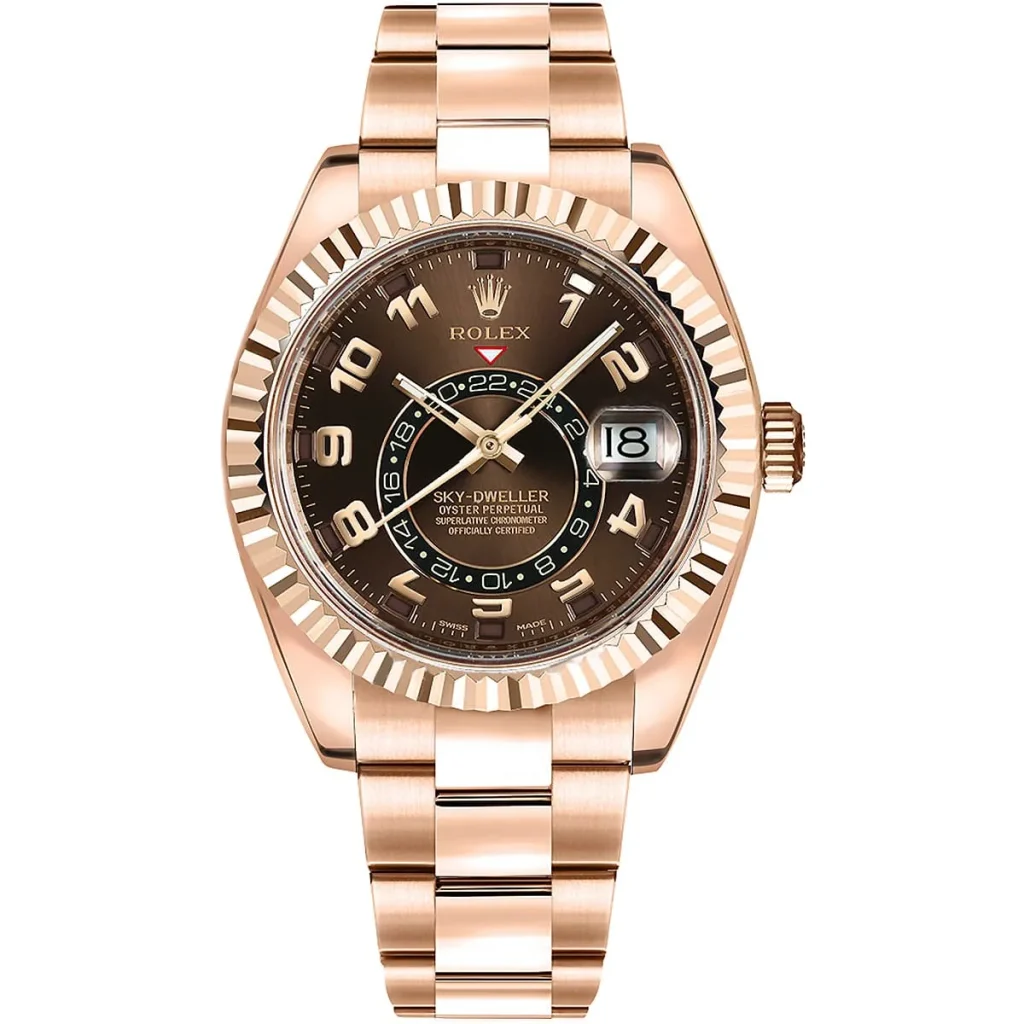 Rolex Sky-Dweller for Men - 326935, Coffee Dial, Gold Metal Strap