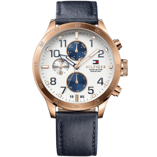 Tommy Hilfiger Watch 1791139 - White Dial & Blue Leather Strap | Aurenzo