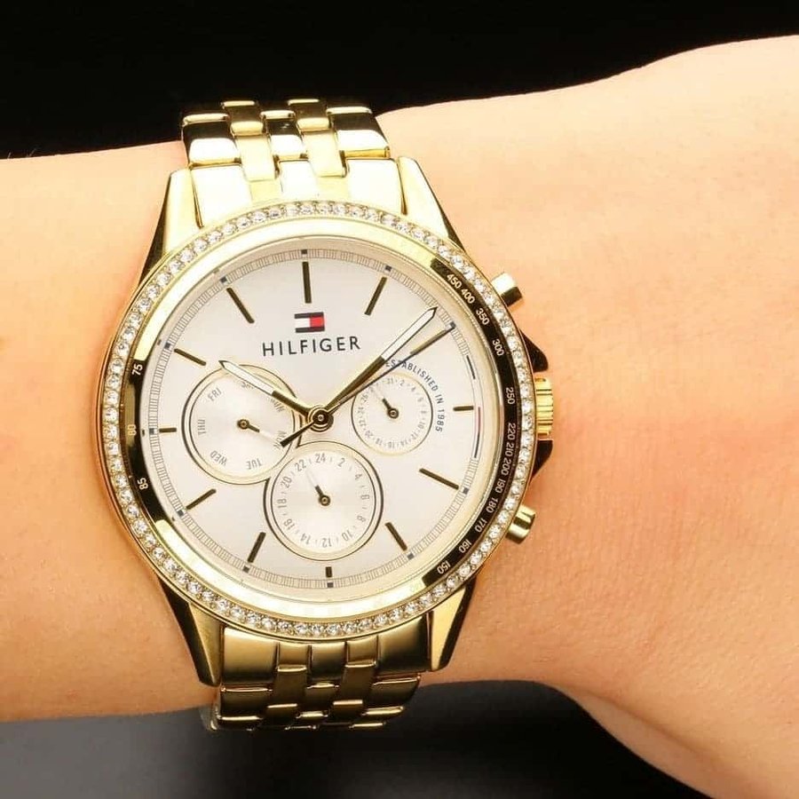 Tommy Hilfiger Watch Ari 1781977 - White Dial & Gold Bracelet | Aurenzo