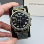 Emporio Armani Chronograph Watch Luigi Slim For Men - AR11115, Black Dial - Image 9