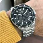 ⁦ساعة امبوريو ارماني للرجال AR11360 - مينا سوداء وسوار فضي⁩ - الصورة ⁦10⁩