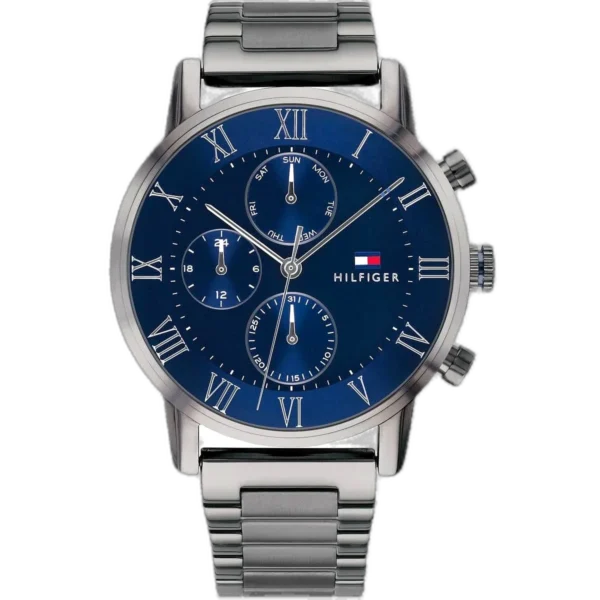 Tommy Hilfiger Watch Kane 1791456 - Blue Dial & Gray Strap | Aurenzo