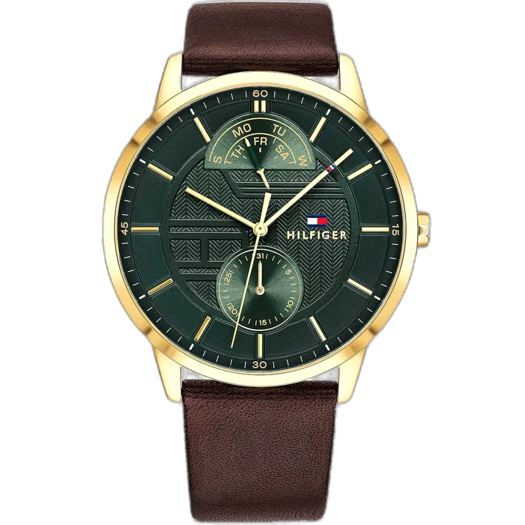 Tommy Hilfiger Watch Hunter For Men - 1791607, With Green Dial
