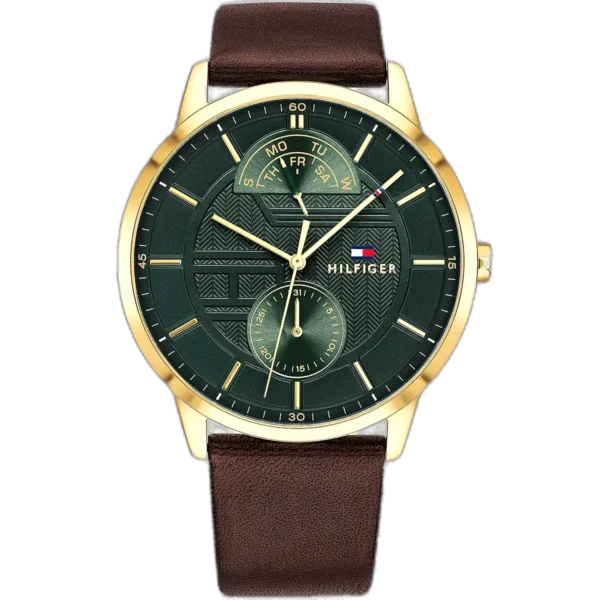 Tommy Hilfiger Watch Hunter For Men - 1791607, With Green Dial