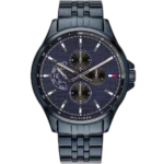 Make a bold statement with this original Tommy Hilfiger watch. This authentic timepiece, reference 1791618 (Shawn model), features a vibrant blue dial and a matching blue-toned stainless steel strap.