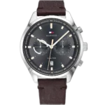 Embrace timeless style with this original Tommy Hilfiger watch. This authentic timepiece, reference 1791729 (Bennett model), features a sophisticated gray dial and a classic brown genuine leather strap.