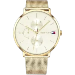 Tommy Hilfiger Watch Jenna For Women - 1781943, With Gold Dial and Gold Stainless Steel Bracelet