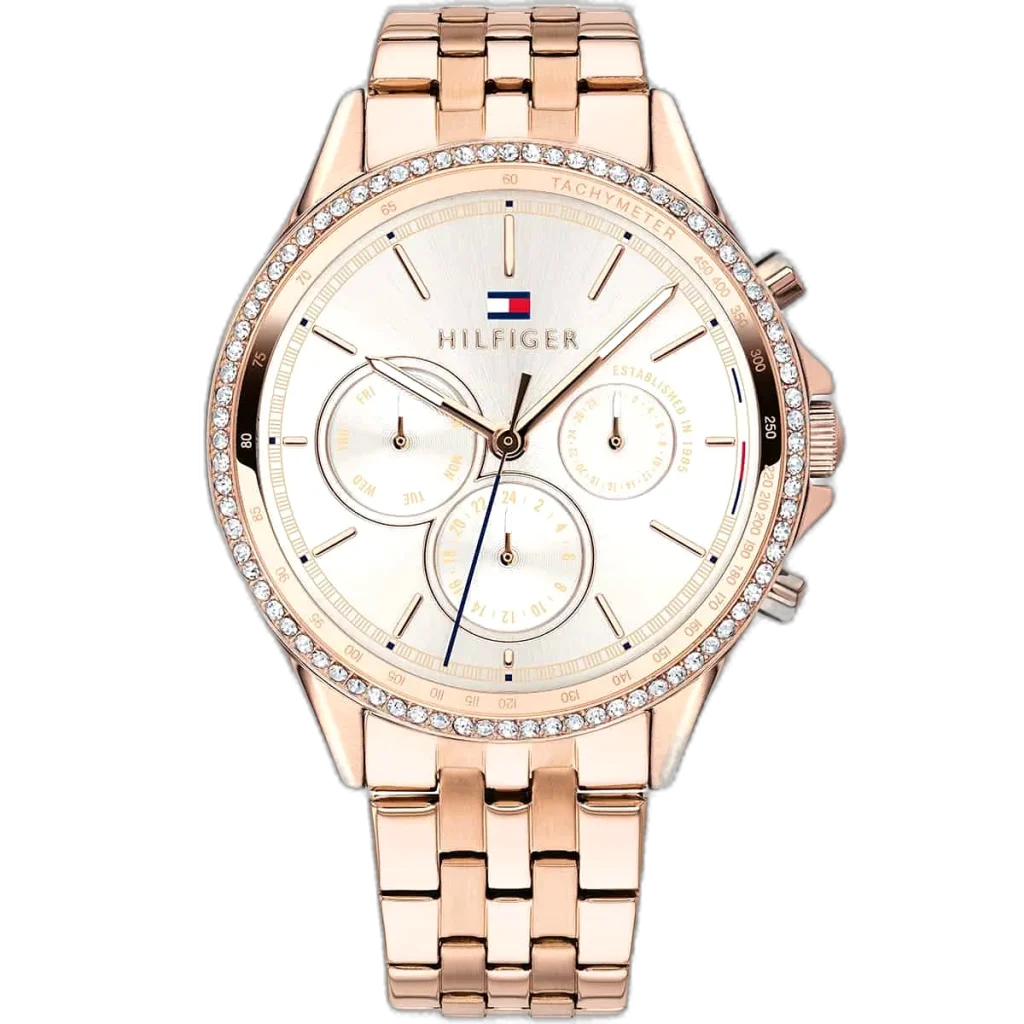 Tommy Hilfiger Watch Ari For Women - 1781978, With White Dial and Rose Gold Stainless Steel Bracelet