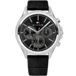 Tommy Hilfiger Watch Ari For Women - 1781981, With Black Dial and Black Leather Strap