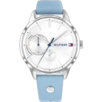 Tommy Hilfiger Watch Brooke For Women - 1782023, With Silver Dial and Blue Leather Strap