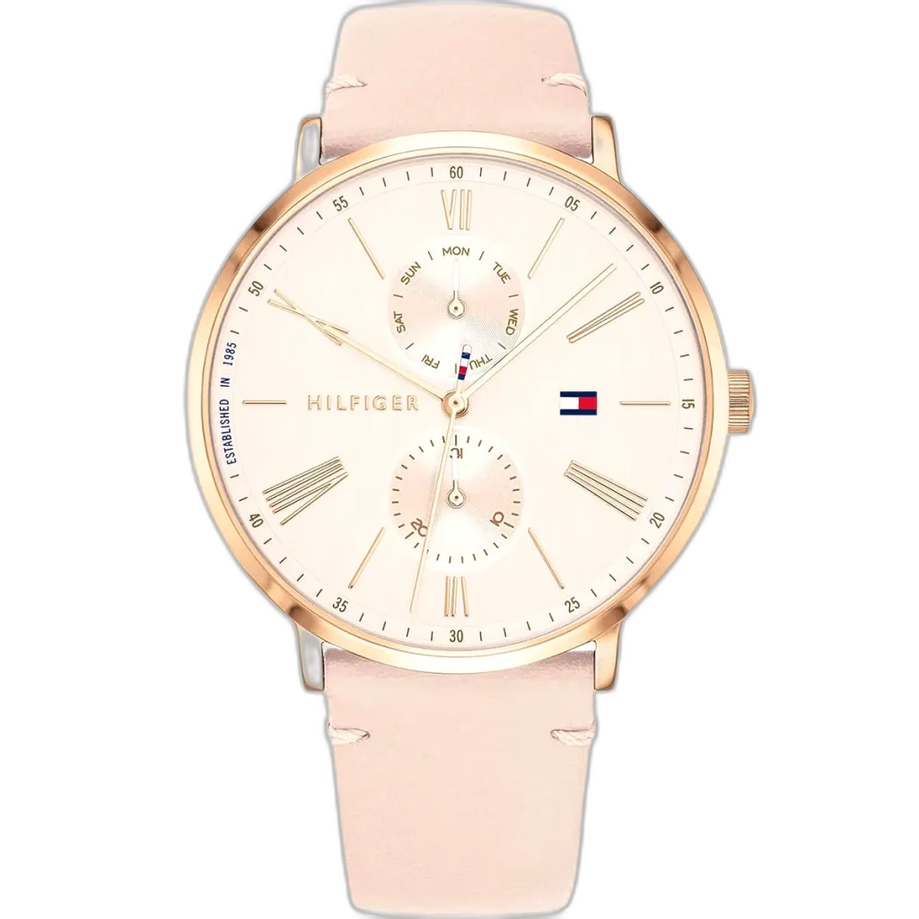 Tommy Hilfiger Watch Jenna For Women - 1782071, With Pink Dial and Pink Leather Strap