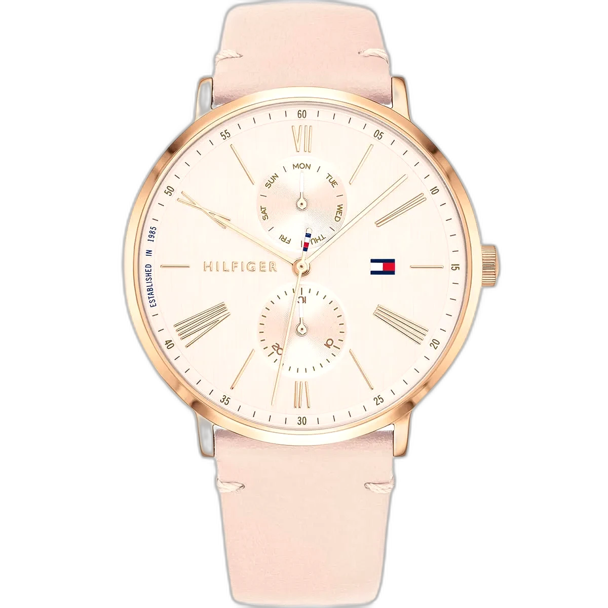ساعة تومي هيلفيغر للنساء 17820711_nobg Tommy Hilfiger Watch Jenna For Women - 1782071, With Pink Dial and Pink Leather Strap