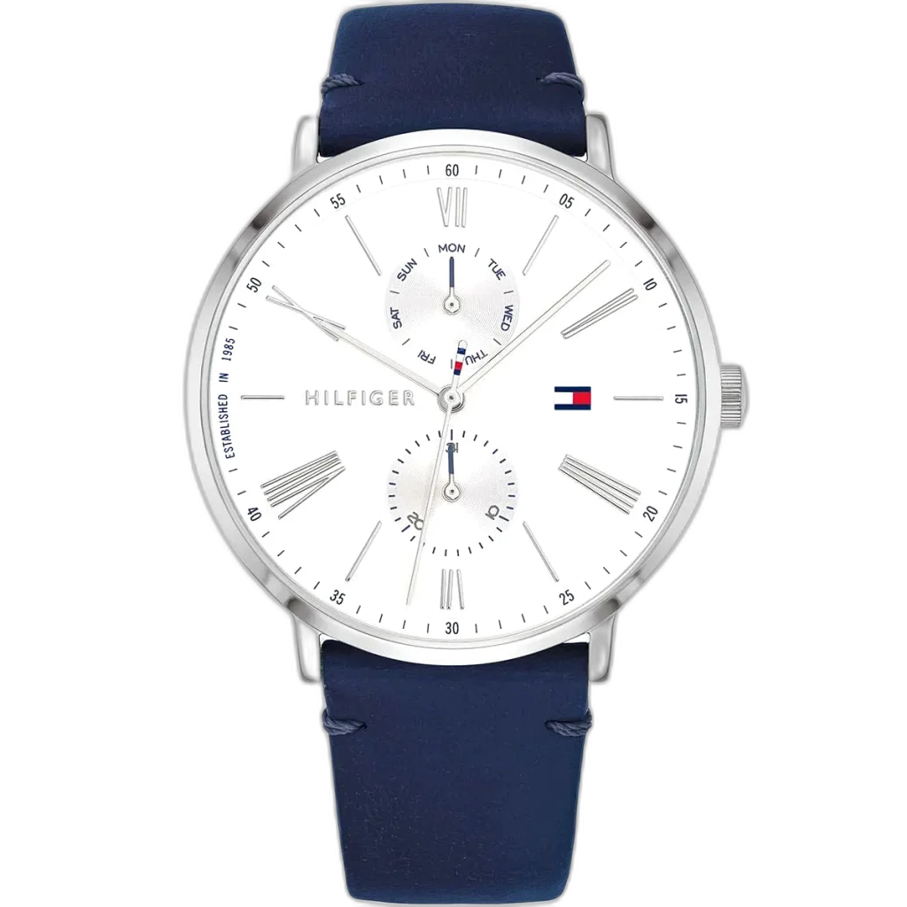 Tommy Hilfiger Watch Jenna For Women - 1782072, With White Dial and Blue Leather Strap