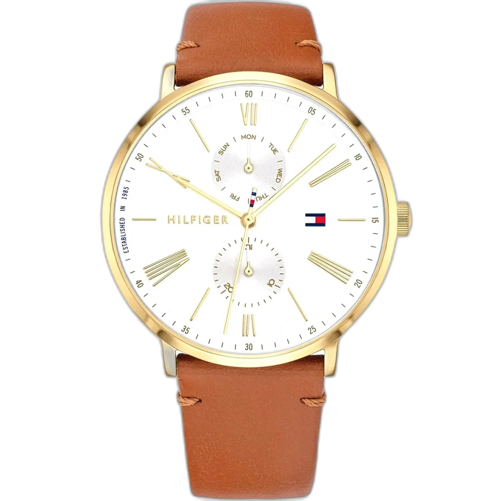 Tommy Hilfiger Watch Jenna For Women - 1782073, With White Dial and Brown Leather Strap