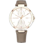 Tommy Hilfiger Watch Angela For Women - 1782125, With Silver Dial and Brown Leather Strap