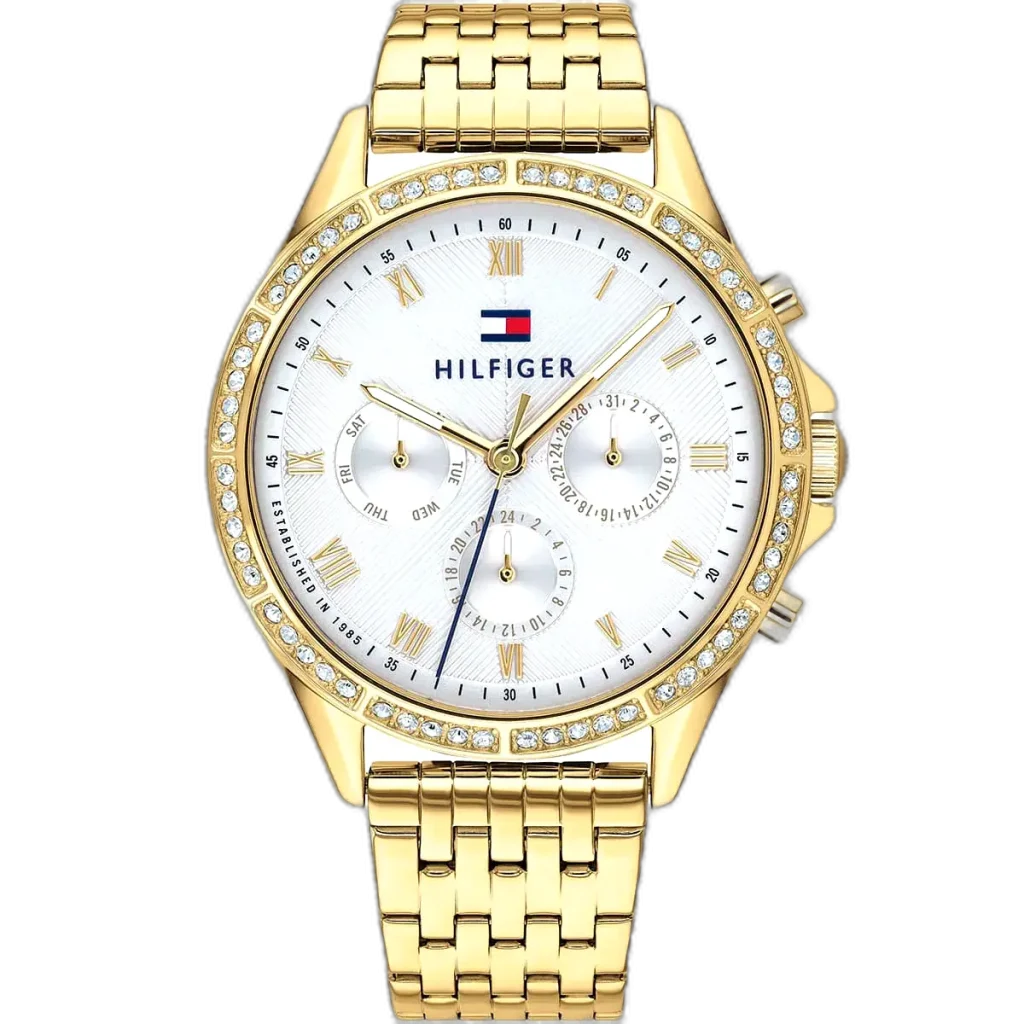 Tommy Hilfiger Watch Ari For Women - 1782142, With White Dial and Gold Stainless Steel Bracelet