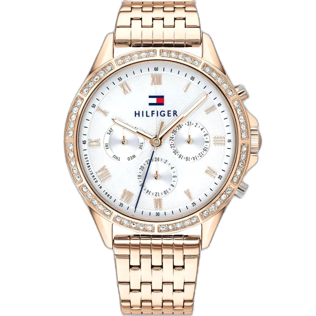 Tommy Hilfiger Watch Ari For Women - 1782143, With White Dial and Rose Gold Stainless Steel Bracelet