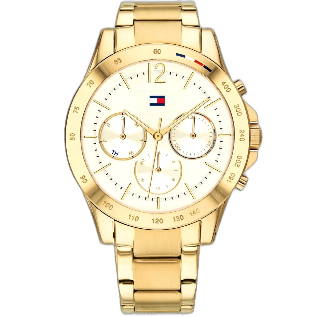 Tommy Hilfiger Watch Haven For Women - 1782195, With White Dial and Gold Stainless Steel Bracelet