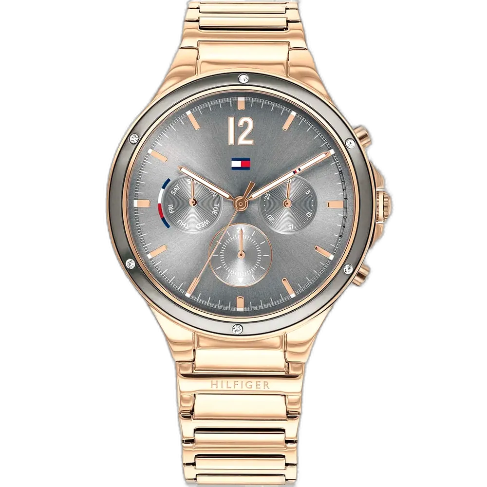 Tommy Hilfiger Watch Eve For Women - 1782277, With Gray Dial and Rose Gold Stainless Steel Bracelet
