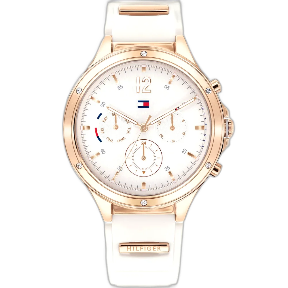 Tommy Hilfiger Watch Eve For Women - 1782280, With White Dial and White & Rose Gold Bracelet