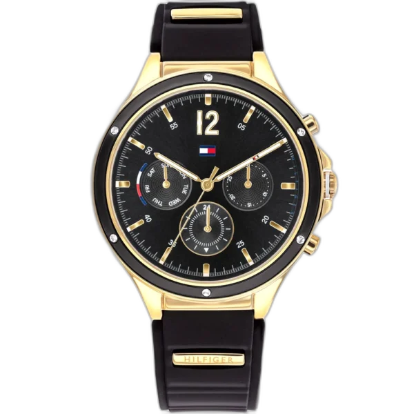 Tommy Hilfiger Watch Eve For Women - 1782282, With Black Dial and Black & Gold Bracelet