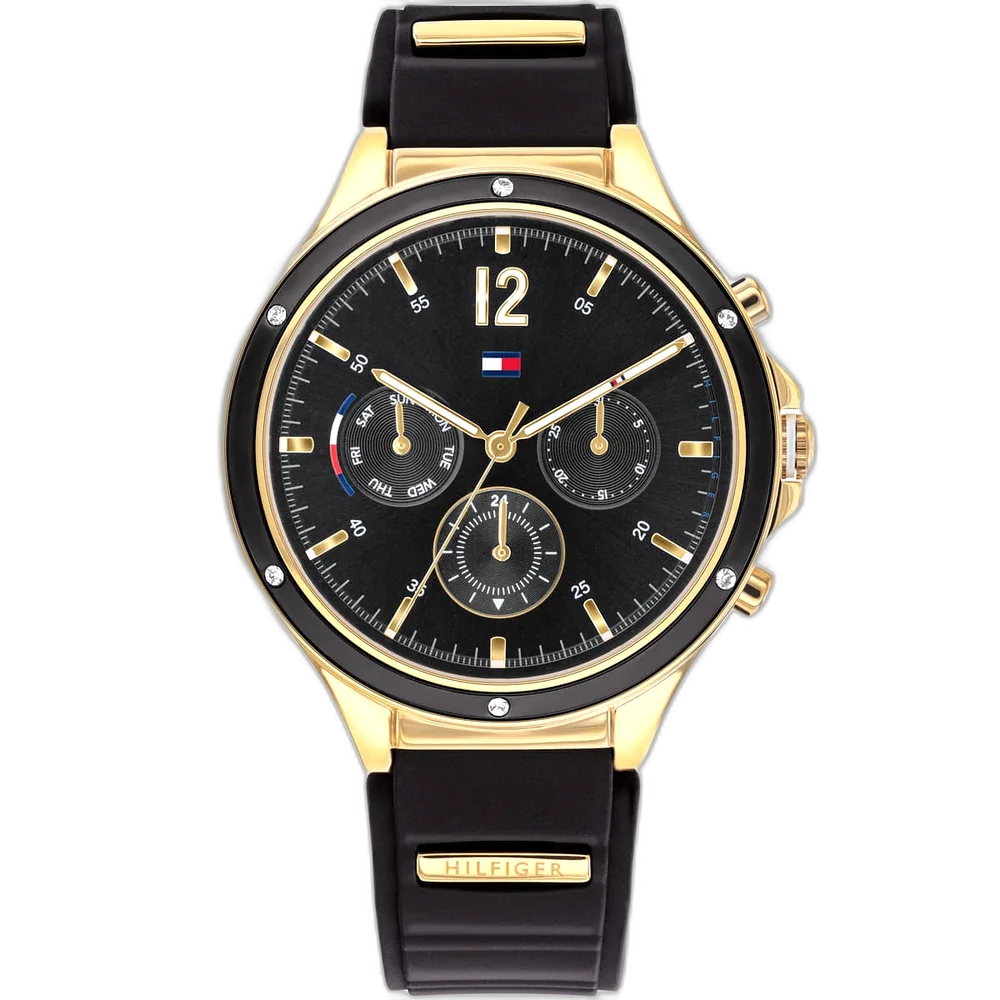 Tommy Hilfiger Watch Eve For Women - 1782282, With Black Dial and Black & Gold Bracelet