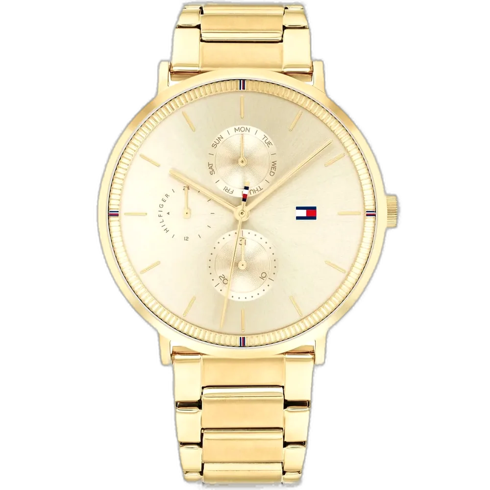 Tommy Hilfiger Watch Jenna For Women - 1782297, With Gold Dial and Gold Stainless Steel Bracelet