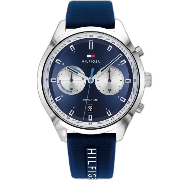 Tommy Hilfiger Watch Bennett For Men - 1791781, With Blue Dial and Blue Silicone Strap
