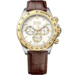 Hugo Boss Ikon 1513174 Watch with Silver Dial and Brown Genuine Leather Strap