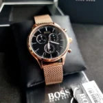 ⁦ساعة هوجو بوس كومبانيون كرونوغراف للرجال 1513548 - مينا باللون الأسود⁩ - الصورة ⁦11⁩