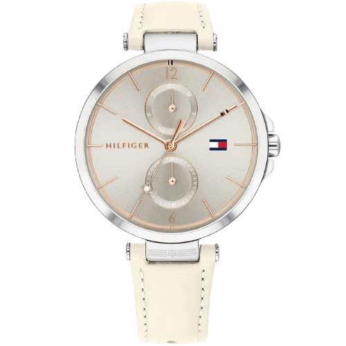 Tommy Hilfiger Watch Angela For Women - 1782123, With Gray Dial and Beige Leather Strap