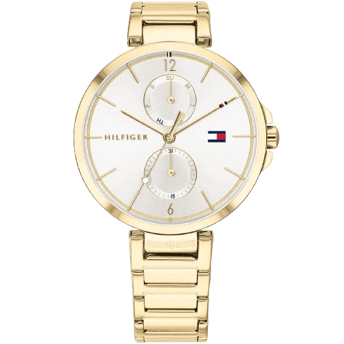 Tommy Hilfiger Watch Angela For Women - 1782128, With White Dial and Gold Stainless Steel Bracelet