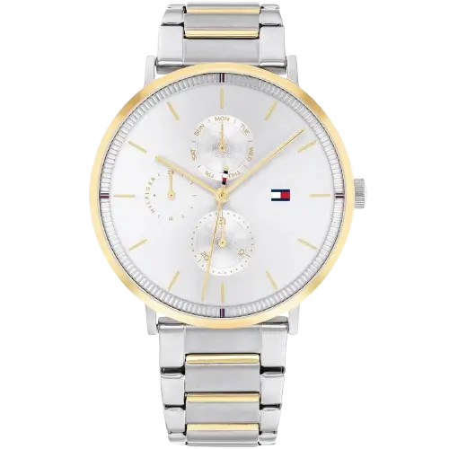 Tommy Hilfiger Watch Jenna For Women - 1782299, With Silver Dial and Two-Tone Stainless Steel Bracelet
