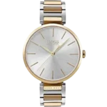 Hugo Boss Allusion 1502417 women's watch, with silver dial and a silver and gold two-tone stainless steel bracelet.