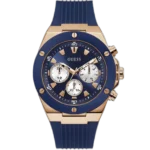 Guess Poseidon GW0057G2 watch for men, with a blue dial and a blue silicone strap.