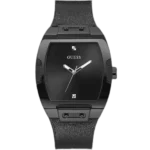 Guess Phoenix GW0386G1 watch for men, with a black dial and a black leather strap.