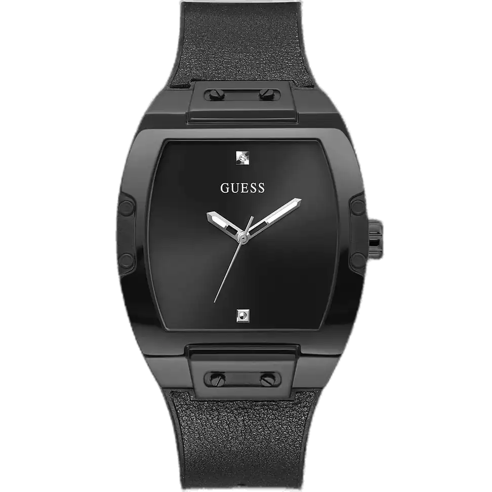 ساعة جيس فينيكس GW0386G1 للرجال، بمينا سوداء واستيك جلد أسود.