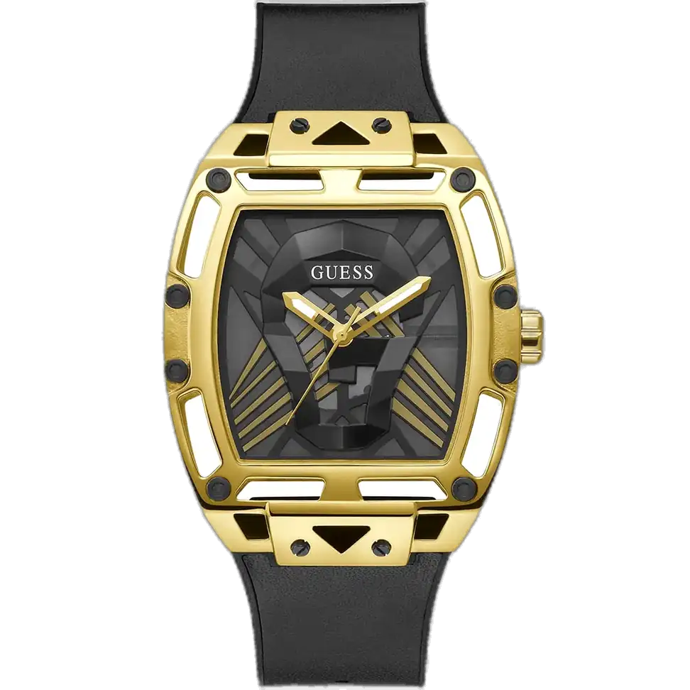 ساعة جيس ليجند GW0500G1 للرجال، بمينا سوداء وهيكل أسود واستيك سيليكون أسود.