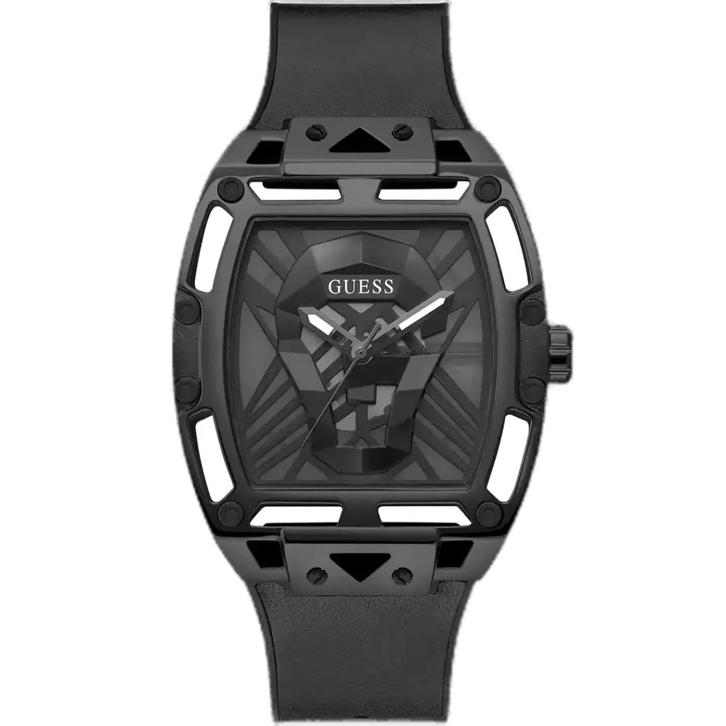 ساعة جيس ليجند GW0500G2 للرجال، بمينا سوداء وهيكل أسود واستيك سيليكون أسود.