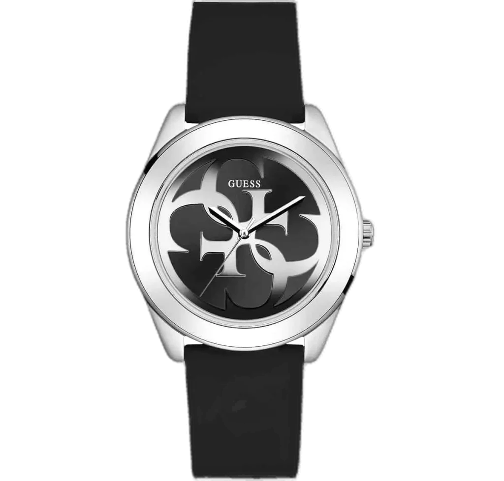 ساعة جيس W0911L8 نسائية مينا أسود سوار سيليكون أسود مصر أصلية